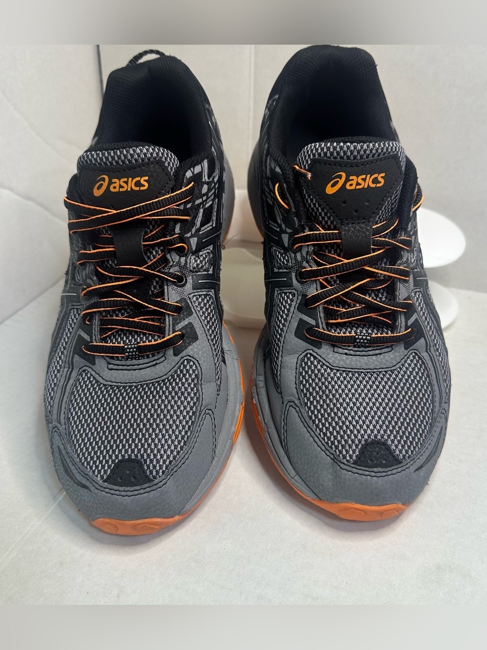 Asics Gel-Venture 6 Shoes Mens Size 8 1/2 Gray Black Orange Trail - Picture 5 of 8